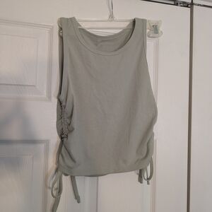 SHEIN Ribbed Tank Top in Light Green